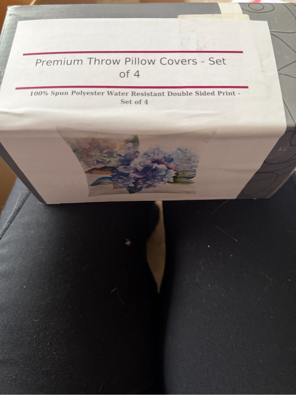Premium Throw Pillow Covers - Floral Watercolor Blue Set of 4